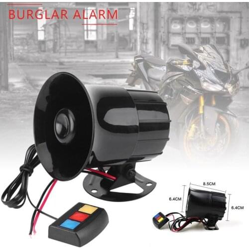 Motorcycle Car Alarm Warning Siren Vehicle Horn Alarm Loud Speaker 3 Tone Sound 12V 30W Emergency Sound Amplifier