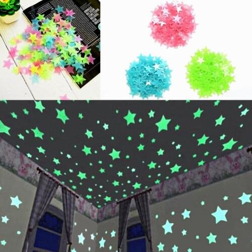 3D Star Glow In The Dark Stars Glow Wall Stickers for Baby Bedroom Stars Luminous Glow Sticker Home Decor Decal Party Supplies