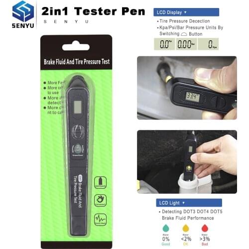 Brake Fluid Tester + TPMS 2in1 Brake fluid Car Testers Automotive TMPS Kpa/Psi/Bar For DOT3/4/5 Tire Pressure Monitoring System