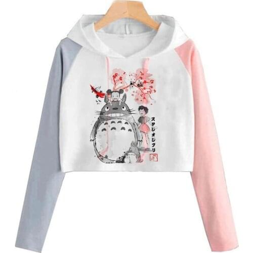 Totoro Studio Ghibli Kawaii Harajuku Hoodies Women Miyazaki Hayao Funny Cartoon Ullzang Sweatshirts Graphic Anime Hoody Female