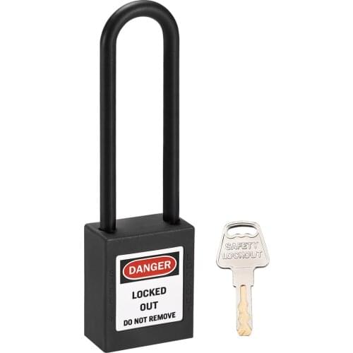 Uxcell Lockout Tagout Safety Padlock 76mm Nylon Shackle Keyed Alike Black