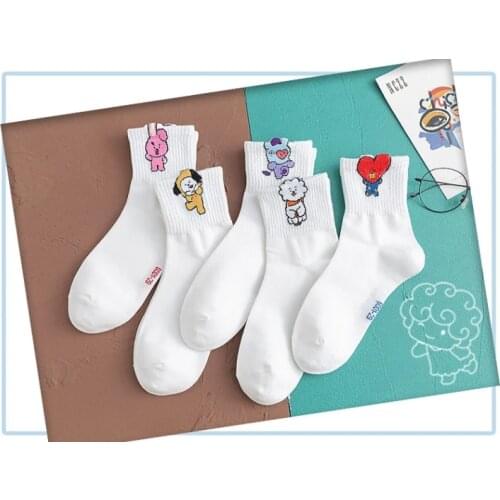 Kpop Bangtan Boys Womens socks, animal prints, cartoons, cute socks, Korean style, scarpage funny socks harajuku