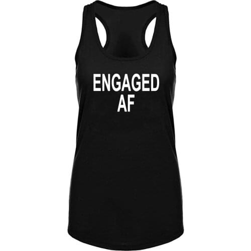 Lyprerazy Womens Engaged AF Workout Gym Funny Printed Tank Top