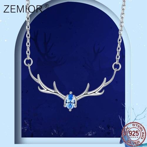 ZEMIOR S999 Sterling Silver Necklace For Women Inlay Austria Cubic Zirconia Pendant With You All The Way Romantic Love Jewelry