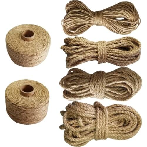 100% Natural Jute thread rope twine macrame cords for decoration handmade DIY