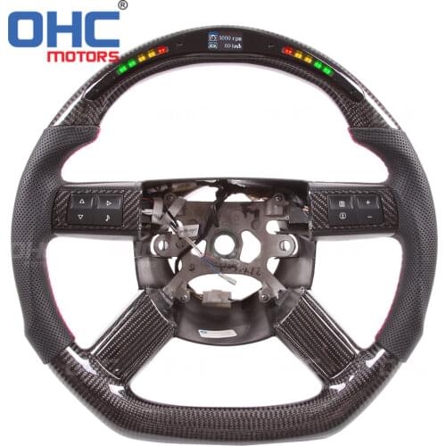 100% Real Carbon Fiber LED Display Steering Wheel compatible for Chrysler 300 C SRT Charger Challenger