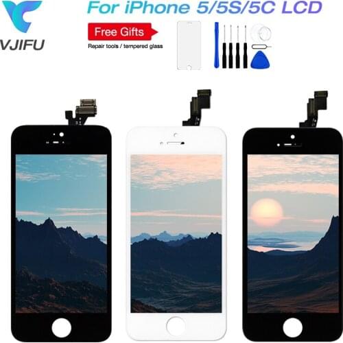 100PCS/Lot LCD Replacement for Apple iPhone 5 5C 5S LCD Touch Screen Digitizer Assembly mobile phone LCD display Repair parts