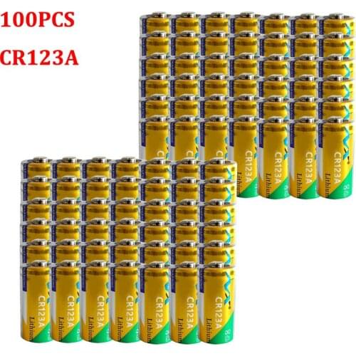 100PCS New 3V 16340 1600mAh Lithium Li-ion Battery CR123A Batteries 3V CR123 for Laser Pen LED Flashlight Cell