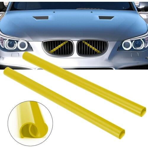 2 Pcs Grille Trim Strips Support Grill Bar V Brace Wrap For BMW E60 Yellow Series Strip Cover Frame Car Decorations