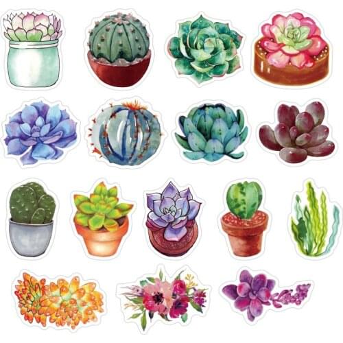 5Set =250PCS Non-repeating Plant Sticker Waterproof Luggage Notebook Scooter Refrigerator Water Cup Sticker