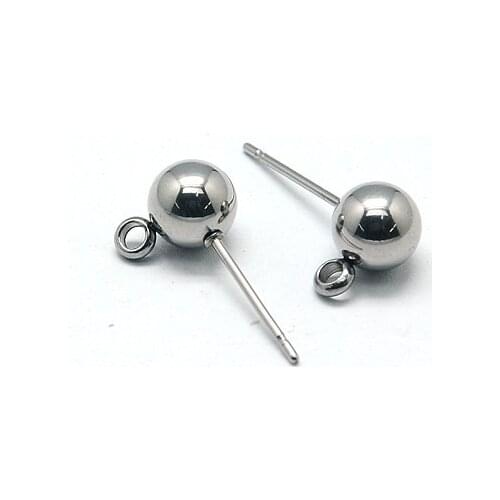 50Pairs Original Color Stainless Steel Ear Stud Components, 17x9x6mm, Hole: 1mm, Pin: 0.4mm