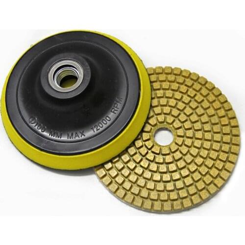 7 pieces +1pcs M14 Back-up Pad 3" 80mm Diamond Flexible Wet Water Grinding Disc for Mable Stone Ceramic Tiles Polishing