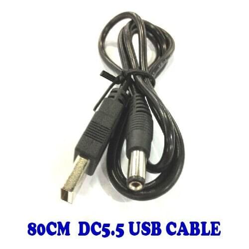 80cm USB Power Charging Cable 5.5mm*2.1mm USB TO DC 5.5*2.1mm Power Cable jack 1000pcs/lot