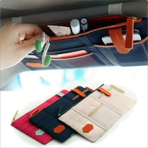 Car Sun Visor Card Package Holder Pocket Organizer Bag for Infiniti G37 FX50 FX37 FX35 Essence EX37 QX QX60 Q30 Q70L M35h JX
