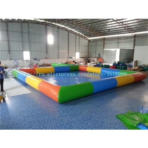 For sale 8/8 m, square color pool, PVC inflatable pool with thickened material, suitable for business