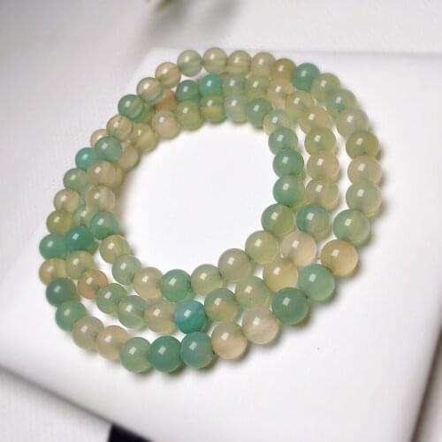 Natural Apple Agate Multi-Circle Bracelet Necklace Sweater Chain 6mm Bead String Handmade Jewelry Unisex Gifts For Friends