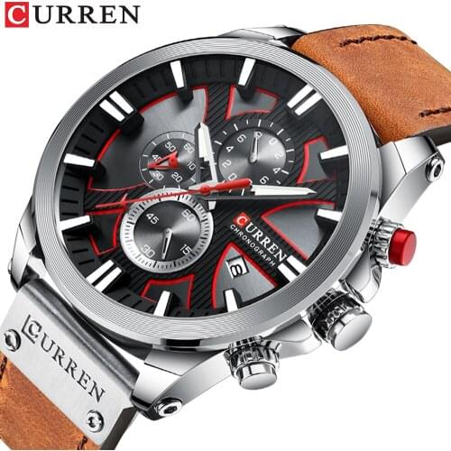CURREN New Special Color Block Mens Watch, Sports Style Unique Design Watch, Waterproof And Durable Quartz Mens Watch