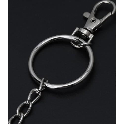 Long Metal Wallet Chain Leash Pant Jean Keychain Ring Clip Mens Hip Hop Jewelry T84A
