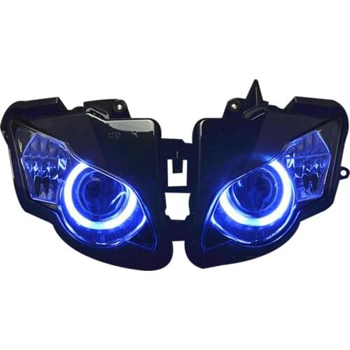 Motorcycle Headlight Assembly For Honda CBR1000RR 08-11 HID Projector Conversion High Low Beam LED Blue Angel Eyes DRL Headlamps