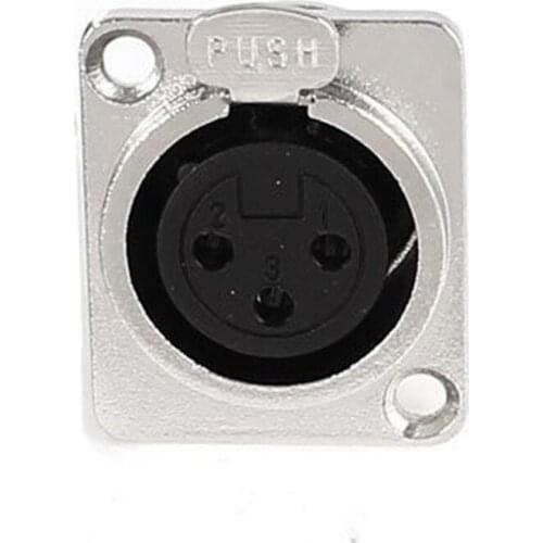 GTBL 5 pcs XLR 3 pin female chassis panel mount socket silver black