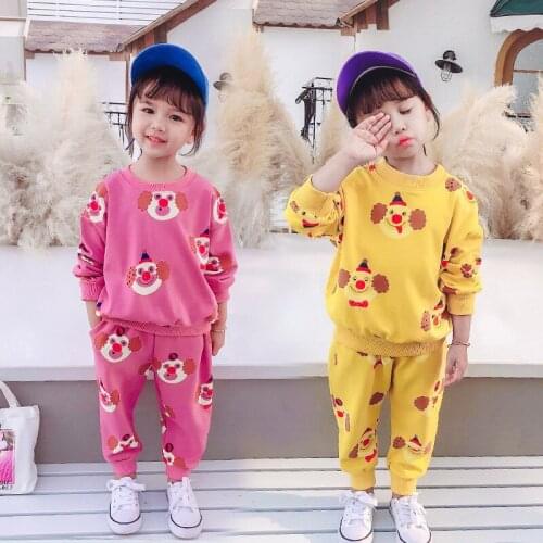 Toddler Girl Sets Fashion Korean Cartoon Printed Long-sleeved Hoodie Pants Kids Clothing 2020 Autumn New Arrival Children 2pcs