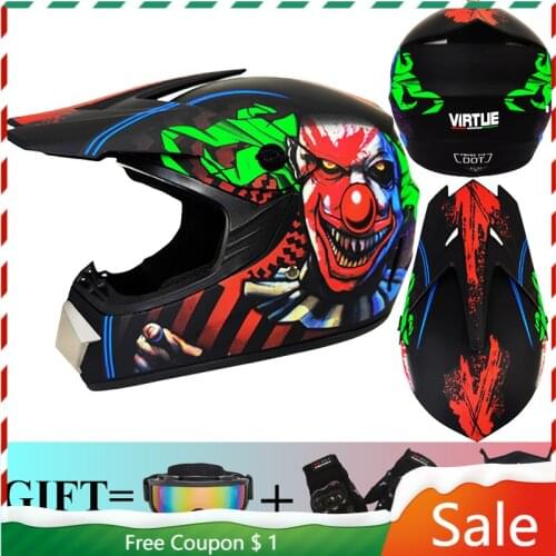 Send 3 Pieces Gift Motorcycle Helmet Children Off-Road Helmet Bike Downhill Am Dh Cross Helmet Capacete Motocross Casco