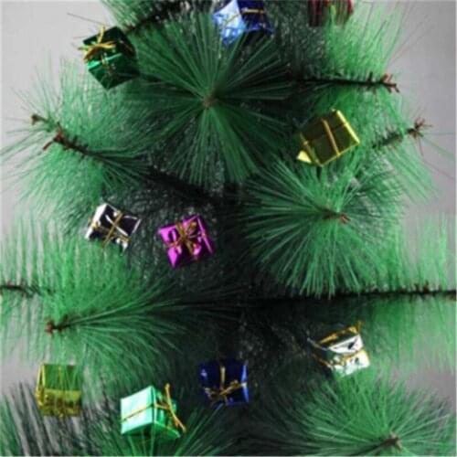 12 pcs New Creative Christmas Ornament Colorful Mini Gift Box Christmas Tree Pendant New Year Ornaments Decorations