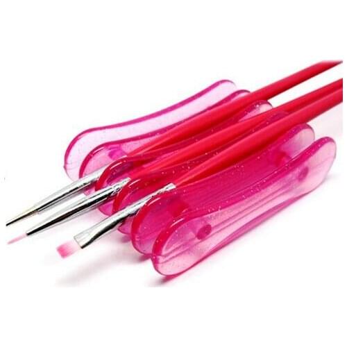 New 5 Grids Nails Art Penholder Brush Rack Accessory Carving Pattern UV Gel Crystal Pen Carrier Storage Salon Nail Art Tools