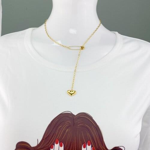 Necklace Jewelry Stainless Steel New Goddess Luxury Golden Color Luxe Fashion For Women Hot Sell Love