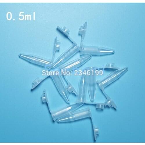 0.5ML 1000pcs/lot 8x32mm Plastic Test Tubes with V-bottom, EP Centrifuge Tube with Lid, Seed Container, Medical Powder Package