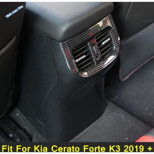 Lapetus Armrest Box Anti Kick Panel Air Condition Vent Cover Kit Trim Carbon Fiber Accessories For Kia Cerato Forte K3 2019 2020