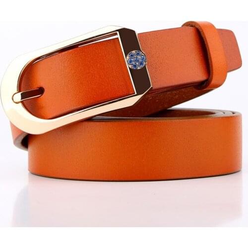 Hot new womens leather belt leather leather needle buckle retro belt leisure Womens belt