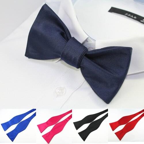 Ricnais Silk Self Bow Tie For Mens Wedding Dress Bowtie Red Black Solid Bowknot Suit Woman Business Party Necktie Accessories