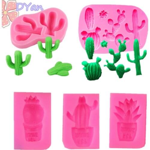 Pineapple Cactus Aloe Potted Fondant Silicone Mold DIY Baking Decoration Mold Cake Silicone Mold