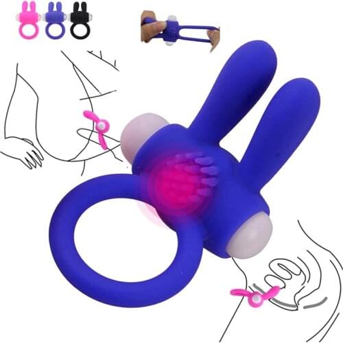 Silicone Adult Games Elastic Rabbit Penis Bondage Delay Sex Toys For Woman Vibrator Cock Ring Clitoris Stimulate Sex Products