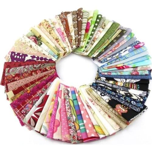 Fabric Patchwork Craft Cotton Material Batiks Mixed Squares Bundle, 10 x 10cm, 50-Pack