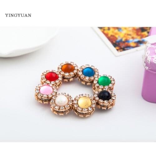 XT22 wholesale fashion headwear scarf magnet brooch Cats eye stone hijab clips 12pcs/pc