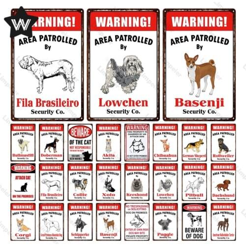 Funny Warning Sign Metal Beware of Dog Metal Sign Black Cat Metal Sign Warning Warning Signs Tin Plate for Club Metal Decoration