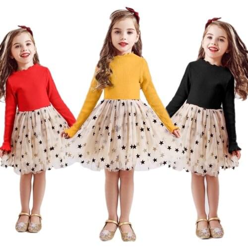 Winter Long Sleeve Princess Dress Girls Autumn Wedding Clothing Children New Year Formal Costume Sequins Party Kids Ball Gown