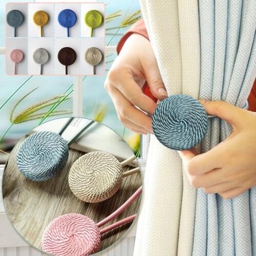 BEL AVENIR 1PCS Magnetic Curtain Tieback Home Decorative Curtain Buckle Rope Strap Accessory Magnet Curtains Holder Cilp Buckles