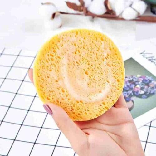 1pc Natural Wood Pulp Sponge Cellulose Compress Cosmetic Makeup Tools Sponge Puff Remover Care Face Cleansing Washing O3X4