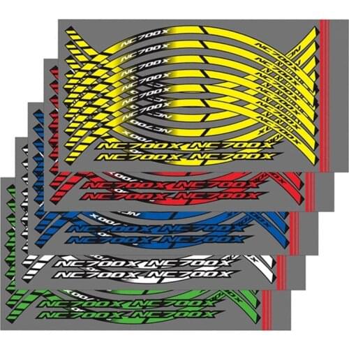 Motorcycle 12 X Thick Edge Outer Rim Sticker Creative Stripe Logo Decals Tire Decoration For HONDA NC 700X nc 700x NC700X