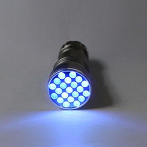 21LED anti-UV counterfeit flashlight / fluorescent detection lamp aluminum alloy multi-function flashlight