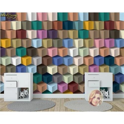 Beibehang Custom 3d wallpaper mural modern minimalist rhombus geometric decoration art TV sofa background wall papel de parede