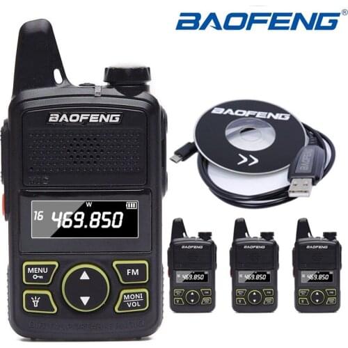 4pcs Baofeng BF-T1 Super Mini Walkie Talkie UHF 400-470mhz Portable Two Way Radio Ham CB BF T1 Handheld Transceiver Transmitter