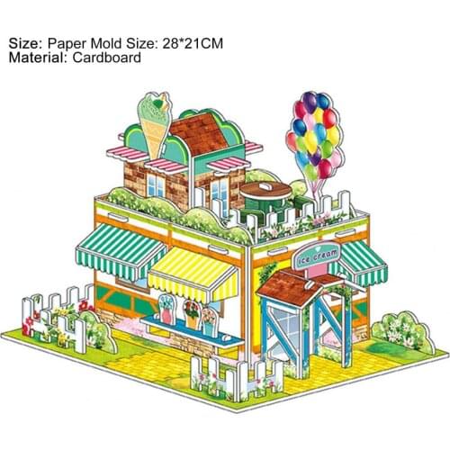 4Pcs/Set Creative Puzzle Toy Fine Workmanship Concentration Capability Easy to Install Children House 3D Jigsaw Birthday Gift