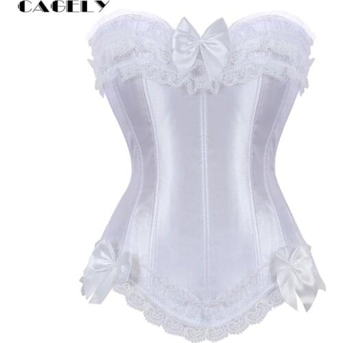 Satin Corset Top Lacing-up Bustier Sexy Wedding Underwear Bridal Lingerie Slim Clothing Dance Party Outfits S-6XL Plus Size