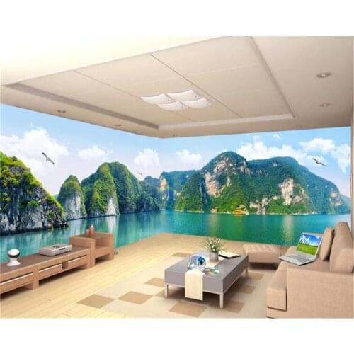 Beibehang Ultra HD Jiangshan picturesque full scene Chinese large living room TV background wall home decoration painting