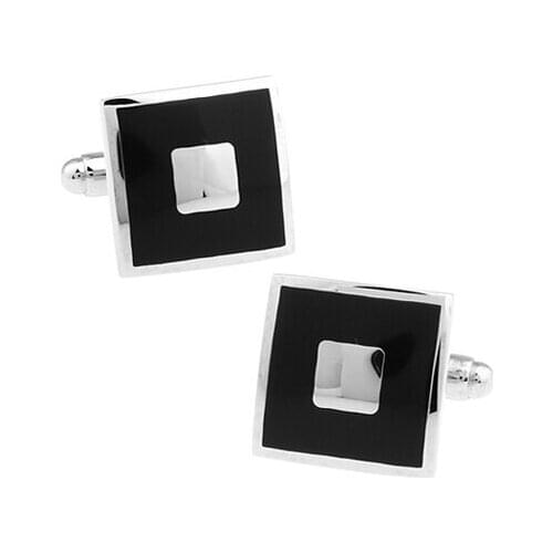 Black Black Colour Copper Square Style Best Gift For Men Wholesale Cuff Links