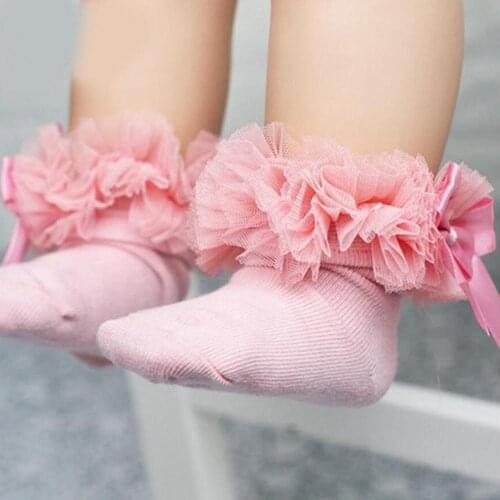 Toddlers Kids Girls Princess Lace Cotton Breathable Casual Socks Hosiery Soft